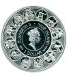 Moneda 1$ Niue 2010 Zodiaco. Acuario. Plata color  - 2