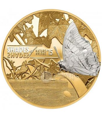 Moneda 5$ Islas Cook 2015. Mariposa. Plata  - 1