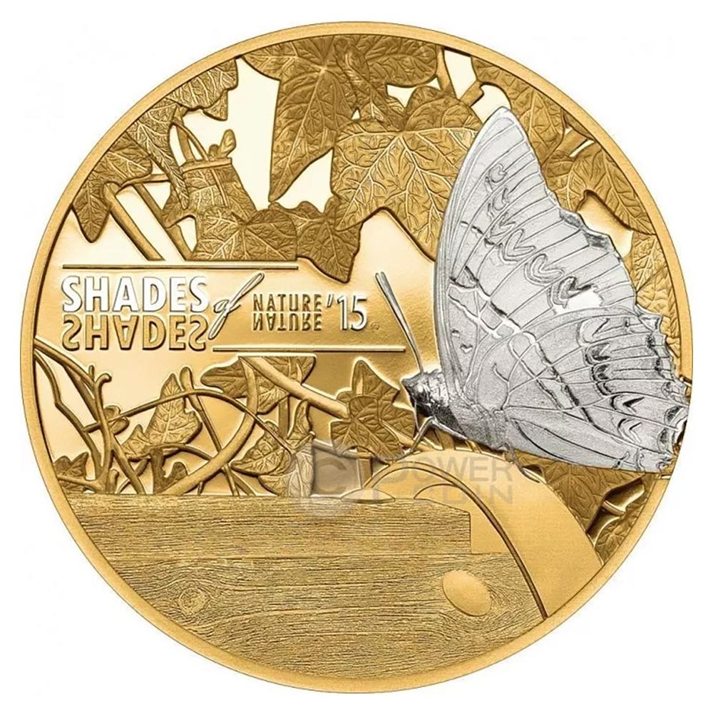 Moneda 5$ Islas Cook 2015. Mariposa. Plata  - 1