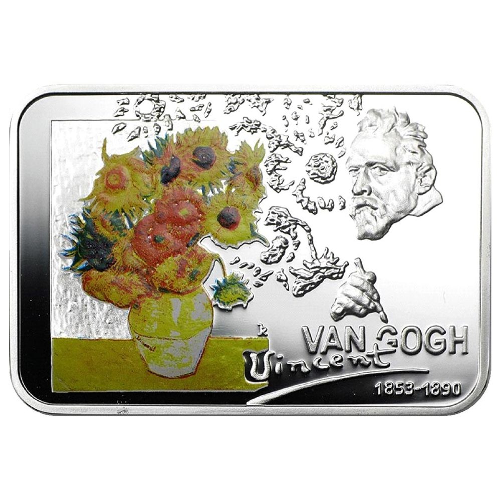 Moneda 1$ Niue 2007 Van Gogh. Plata color.  - 1