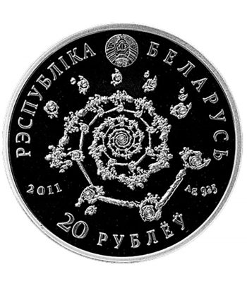 Moneda de Bielorrusia 20 Rublos 2011 Danza Árabe. Plata color  - 2