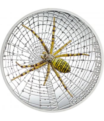 Moneda 5$ Islas Cook 2016. Araña Avispa. Plata  - 1