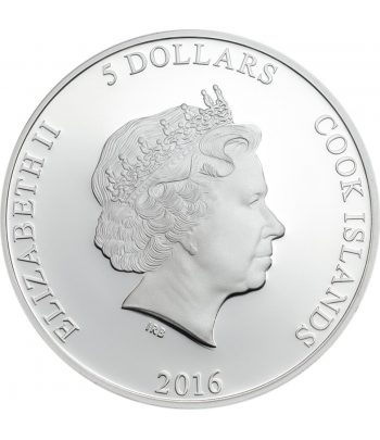 Moneda 5$ Islas Cook 2016. Araña Avispa. Plata  - 2
