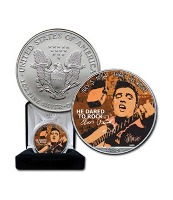 Moneda de plata 1$ Estados Unidos Elvis "that's all right" 2004