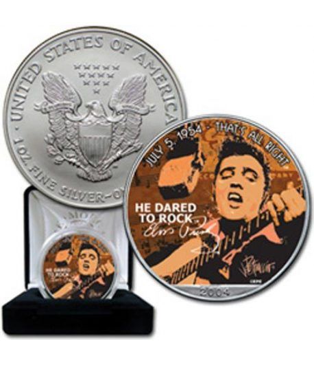 Moneda de plata 1$ Estados Unidos Elvis "that's all right" 2004