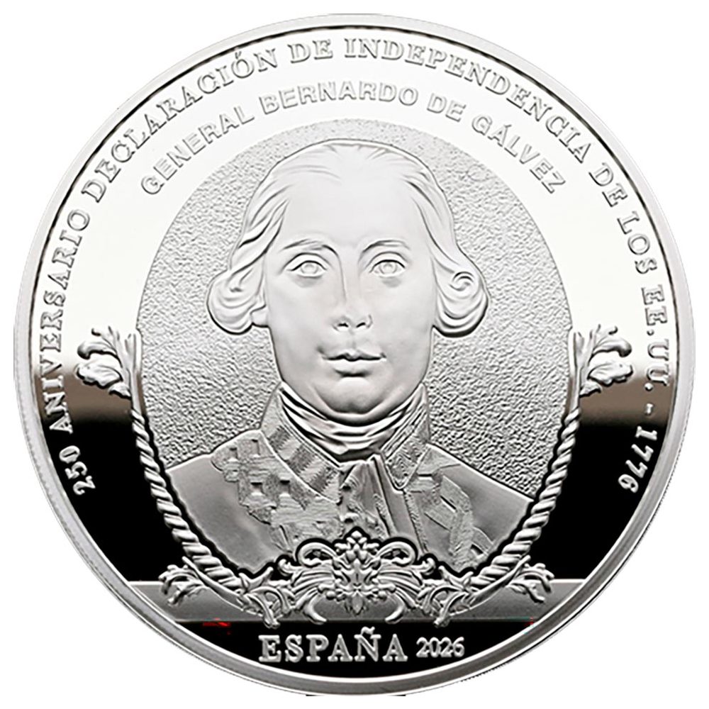 Moneda de España 10 euros 2025 250 aniversario EEUU. Gálvez.  - 1