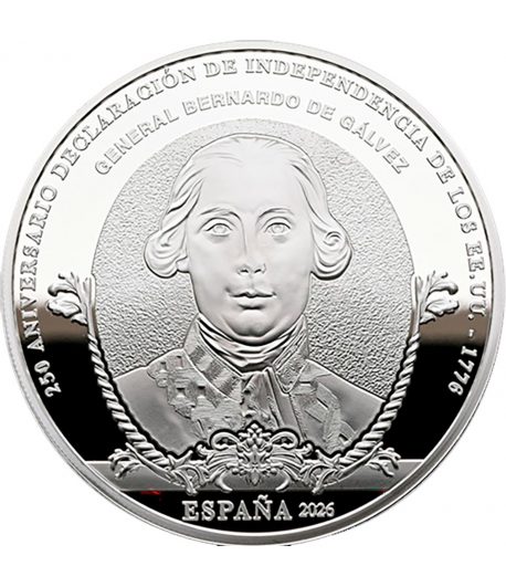 Moneda de España 10 euros 2025 250 aniversario EEUU. Gálvez.  - 1