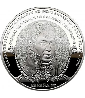 Moneda de España 10 euros 2025 250 aniversario EEUU. Saavedra.  - 1