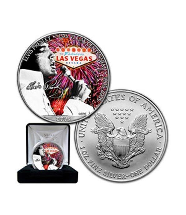 Moneda de plata 1$ Estados Unidos Elvis "in vegas" 2005  - 2