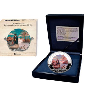 Moneda de España 50 euros 2026 250 aniversario EEUU. Trece Salvas.  - 3