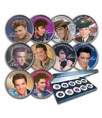 E.E.U.U. 1/4$ (2002) Elvis Presley. 10 monedas.  - 2