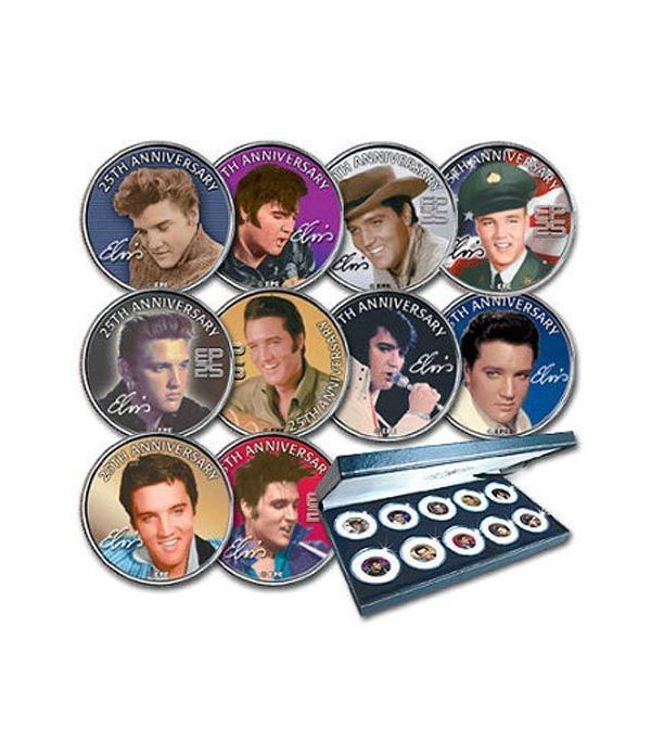 E.E.U.U. 1/4$ (2002) Elvis Presley. 10 monedas.