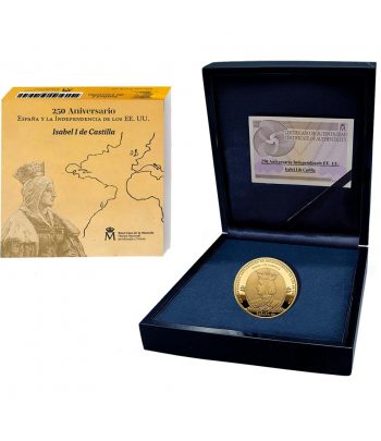 Moneda de España 200 euros 2026 250 aniversario EEUU. Isabel I. Oro  - 3
