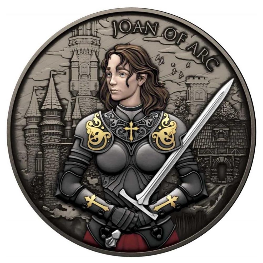 Estados Unidos onza de plata Juana de Arco. Color  - 1