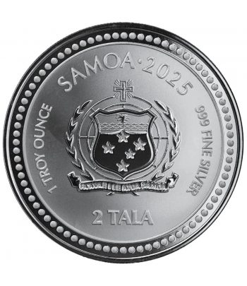 Moneda de plata 2 Tala Samoa 2025. Caballito de Mar.  - 2