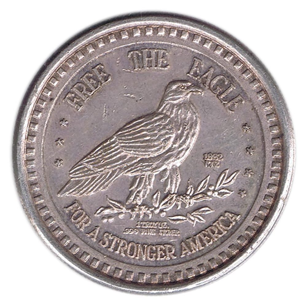 Moneda de plata Estados Unidos 1982 Free The Eagle.  - 1