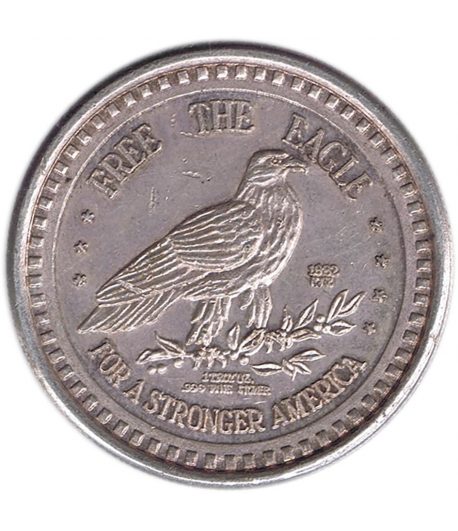Moneda de plata Estados Unidos 1982 Free The Eagle.  - 1