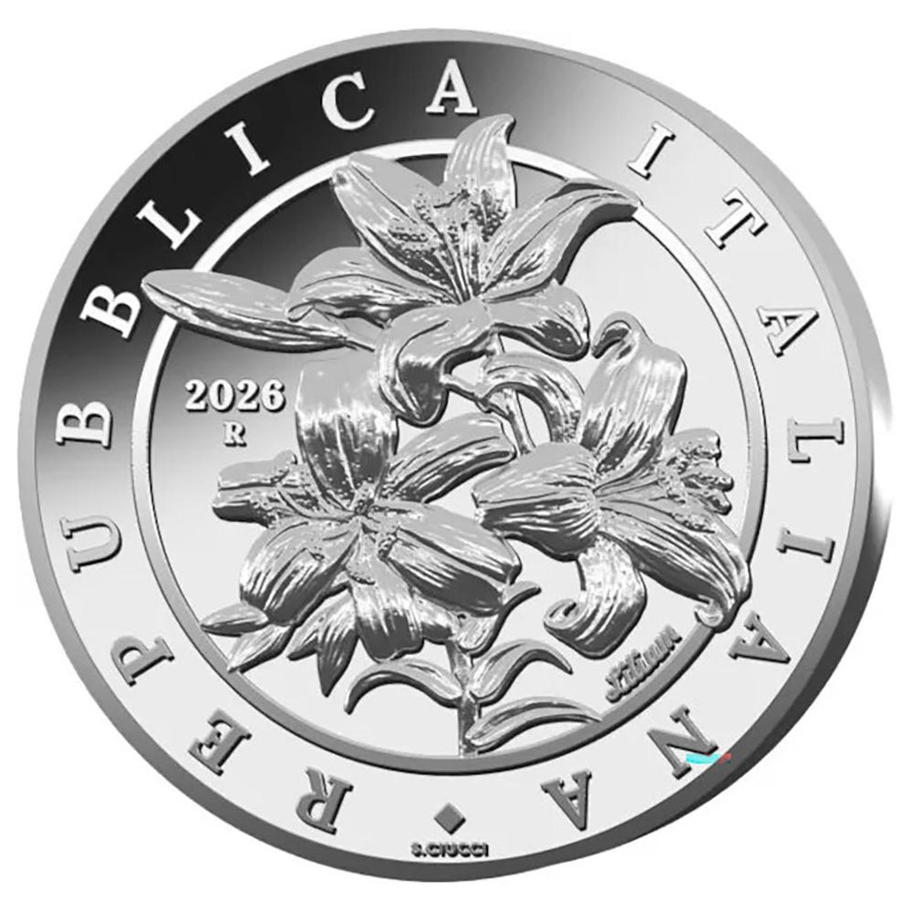 Moneda de plata Italia 0,25 Euros 2026 Flora. Lirio.  - 1