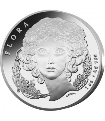 Moneda de plata Italia 0,25 Euros 2026 Flora. Lirio.  - 2