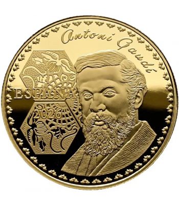 Moneda de España 100 euros 2026 Año Gaudí. Sagrada Familia. Oro  - 2