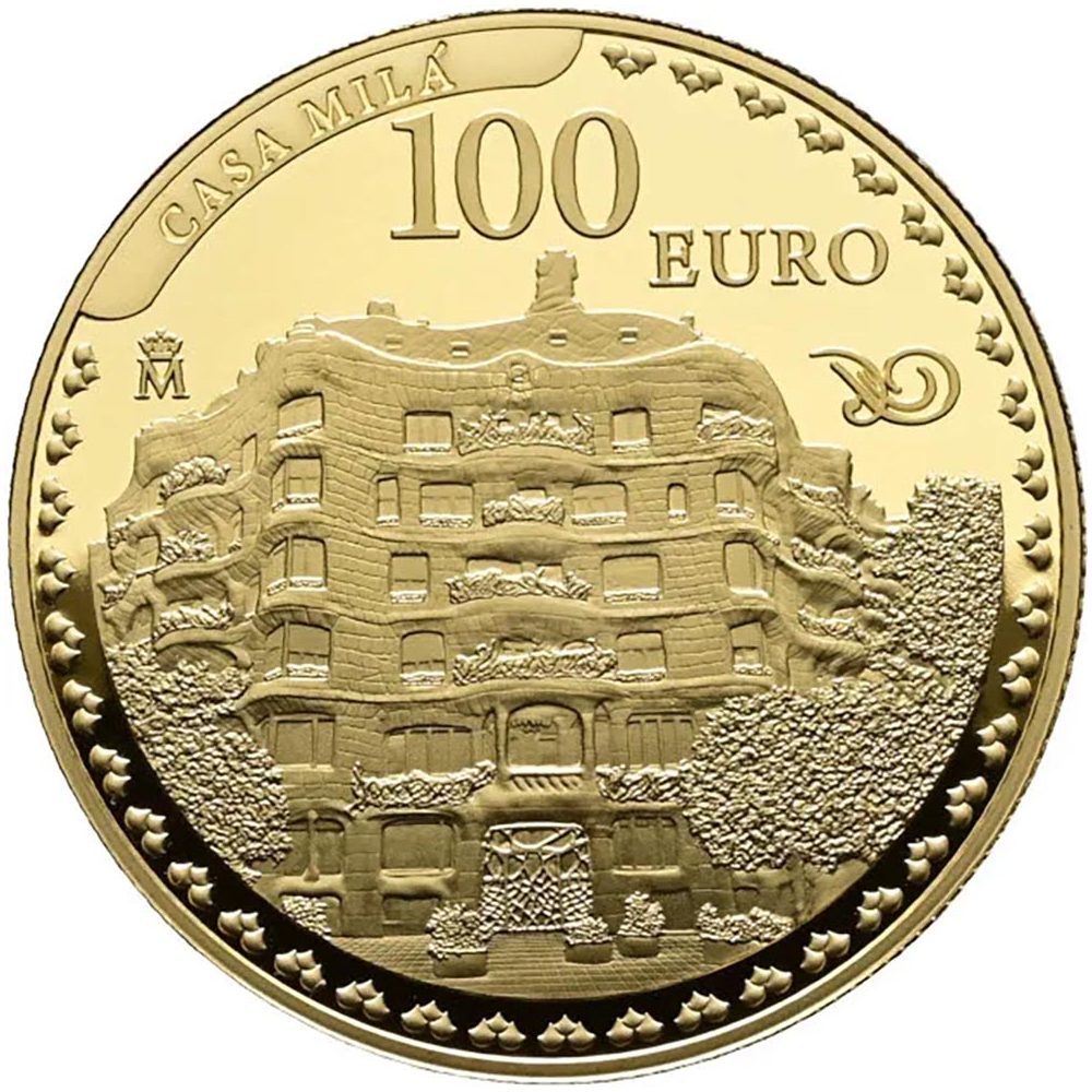 Moneda de España 100 euros 2026 Año Gaudí. Casa Milá. Oro  - 1