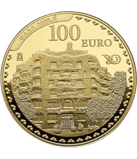 Moneda de España 100 euros 2026 Año Gaudí. Casa Milá. Oro  - 1