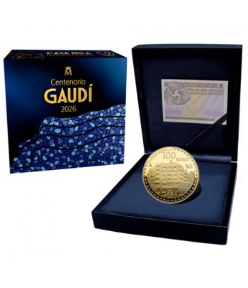 Moneda de España 100 euros 2026 Año Gaudí. Casa Milá. Oro  - 3