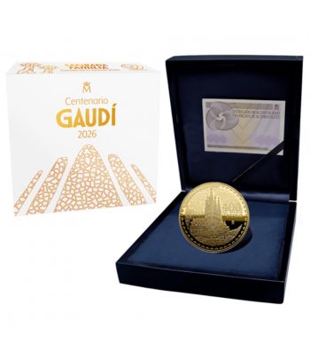 Moneda de España 400 euros 2026 Año Gaudí. Sagrada Familia. Oro  - 3