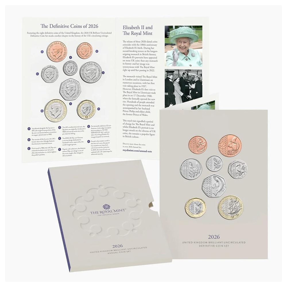 Estuche oficial 8 monedas Gran Bretaña 2026.  - 1