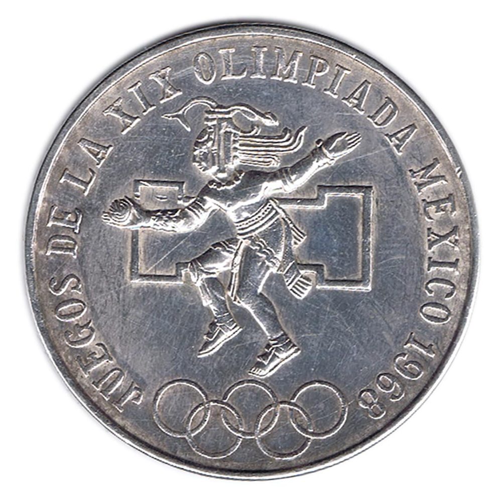 Moneda de Mexico 25 pesos 1968 Juegos Olimpicos. Plata  - 1