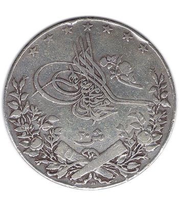 Moneda de Egipto 20 Piastras Qirsh 1327. Plata  - 1