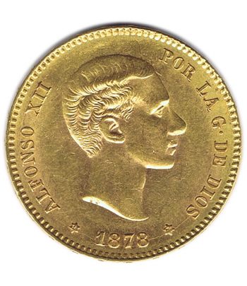 Moneda de España 25 Pesetas 1878*78 Alfonso XII DE M. Oro  - 1