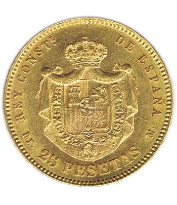 Moneda de España 25 Pesetas 1878*78 Alfonso XII DE M. Oro  - 2