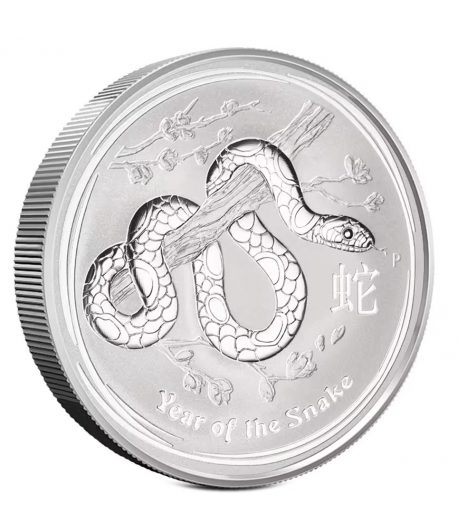 Moneda de plata 2$ Australia Año Lunar Serpiente 2013. 2 onzas  - 1