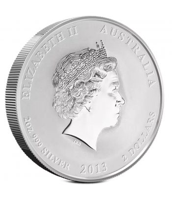 Moneda de plata 2$ Australia Año Lunar Serpiente 2013. 2 onzas  - 2