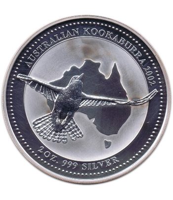 Moneda de plata 2$ Australia Kookaburra 2002. 2 onzas  - 1