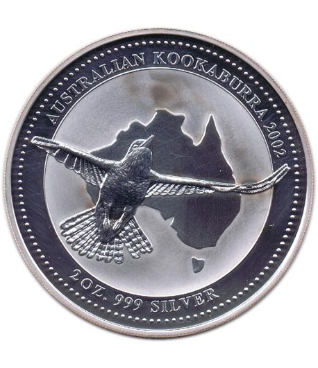 Moneda de plata 2$ Australia Kookaburra 2002. 2 onzas  - 1