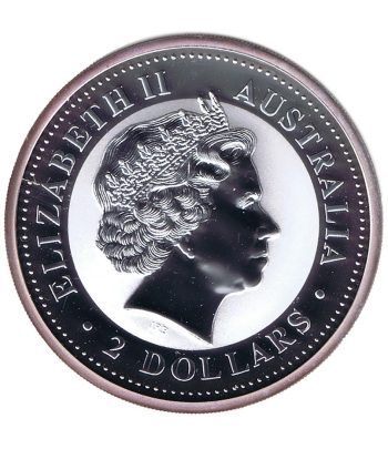 Moneda de plata 2$ Australia Kookaburra 2002. 2 onzas  - 2