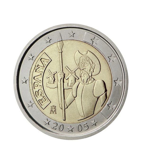 moneda conmemorativa 2 euros España 2005 Quijote.  - 2