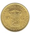 Moneda de oro 10 Gulden Holanda 1912 Guillermina.  - 2