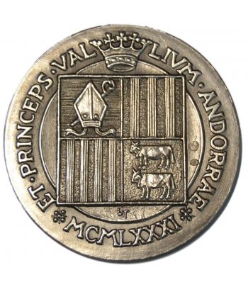 Medalla de plata Andorra 1981 Vegueria Episcopal.  - 2