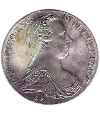 Moneda Austria Thaler 1780. Reacuñación. Plata  - 1