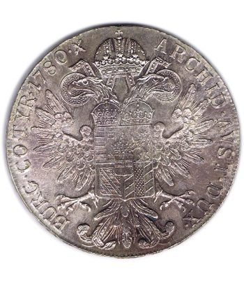 Moneda Austria Thaler 1780. Reacuñación. Plata  - 2