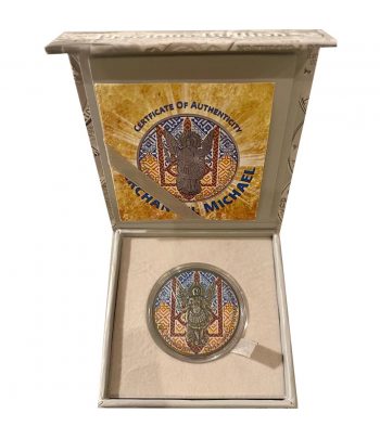 Moneda de plata 1 Hryvnia Ucrania 2015 Archangel Michael.  - 3