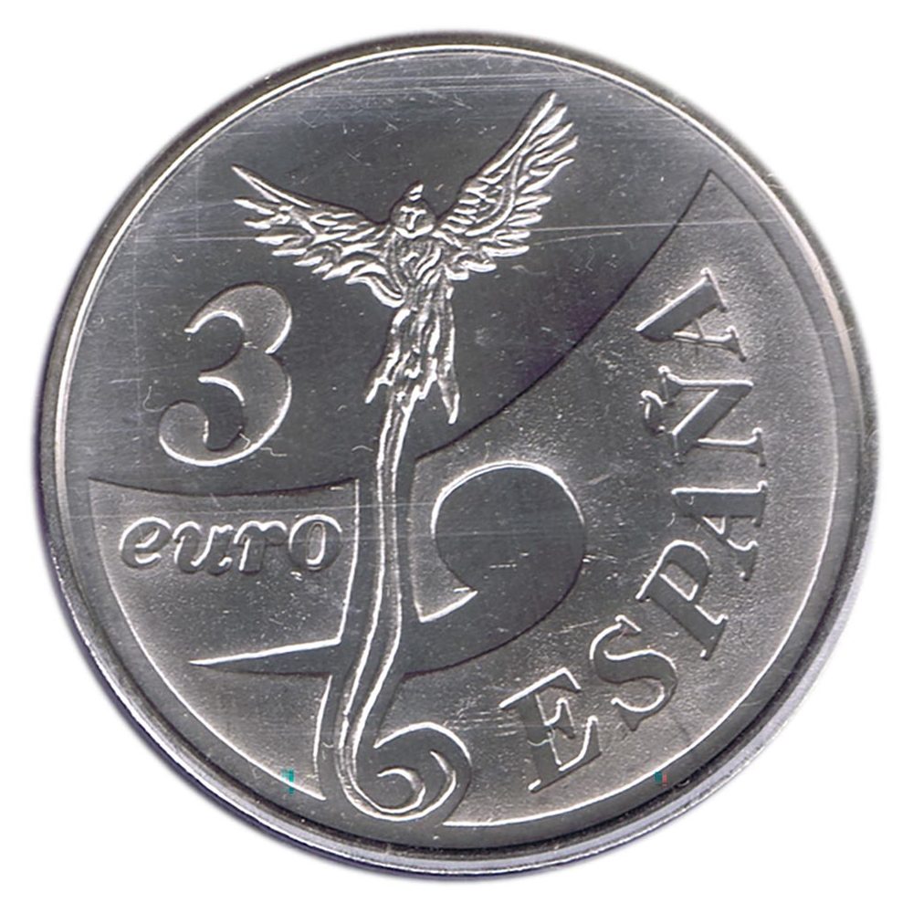 Moneda de plata de España 3 euros Ruta Quetzal 1998  - 1