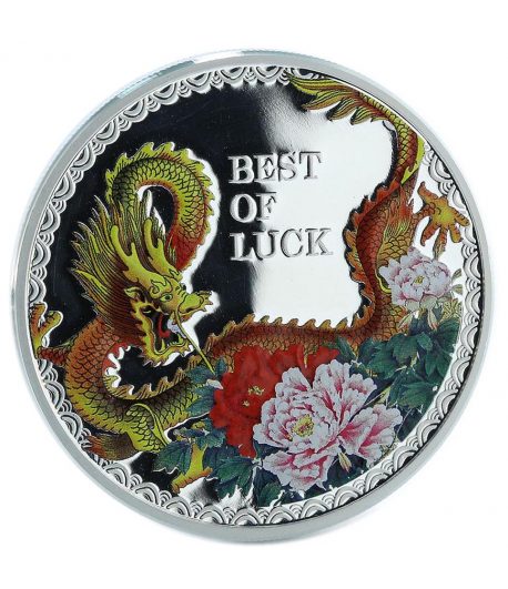 Moneda de plata 5$ Islas Cook 2012. Dragón Suerte.  - 1