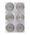 Monedas de plata 50 francos Francia 1974 a 1979. 6 monedas. SC  - 2