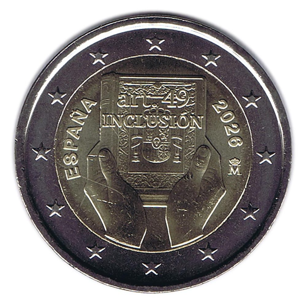 moneda 2 euros España 2026 Inclusión.  - 1