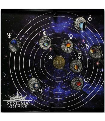 Monedas Bielorrusia 10 Rublos 2012 Sistema solar. 9 monedas Plata  - 2