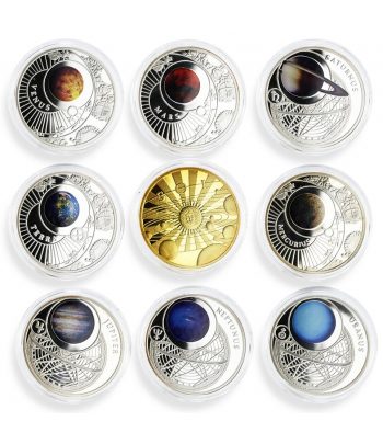 Monedas Bielorrusia 10 Rublos 2012 Sistema solar. 9 monedas Plata  - 4
